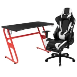 Flash Furniture Gaming Desk And Footrest Reclining Gaming Chair Set With Cup Holder And Headphone Hook -Furniture GUEST 357729f5 4008 4090 9eaa 2e63049f6f51
