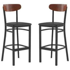 Flash Furniture Wright Set Of 2 Commercial Grade Barstools With 500 LB. Capacity Steel Frame, Solid Wood Seat, And Boomerang Back 35 Flash Furniture Wright Set Of 2 Commercial Grade Barstools With 500 LB. Capacity Steel Frame, Solid Wood Seat, And Boomerang Back -Furniture GUEST 362dc06b 20c2 4b30 8fb3 c7a31f0099a8