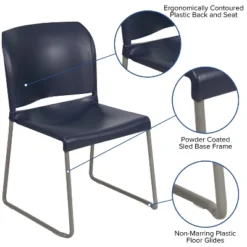 Flash Furniture HERCULES Series 880 Lb. Capacity Navy Full Back Contoured Stack Chair With Gray Powder Coated Sled Base 14 Flash Furniture HERCULES Series 880 Lb. Capacity Navy Full Back Contoured Stack Chair With Gray Powder Coated Sled Base -Furniture GUEST 3672e30d 35c4 4a2c 8315 613cfee5d453