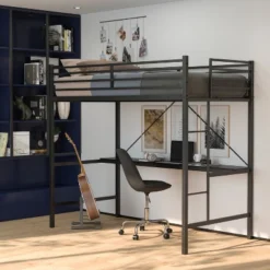 Flash Furniture Jake Metal Loft Bed Frame With Desk, Protective Guard Rails And Ladder For Kids, Teens And Adults 17 Flash Furniture Jake Metal Loft Bed Frame With Desk, Protective Guard Rails And Ladder For Kids, Teens And Adults -Furniture GUEST 36fe7647 cf53 4df0 9358 da64f9049352