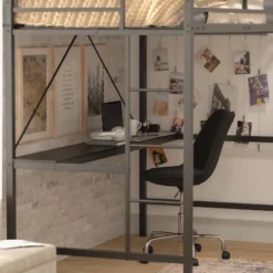 Flash Furniture Jake Metal Loft Bed Frame With Desk, Protective Guard Rails And Ladder For Kids, Teens And Adults 18 Flash Furniture Jake Metal Loft Bed Frame With Desk, Protective Guard Rails And Ladder For Kids, Teens And Adults -Furniture GUEST 374d4f46 090d 4be1 9e12 56a88cad1cd9