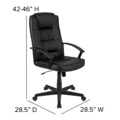 Flash Furniture Biscayne Flash Fundamentals High Back Black LeatherSoft-Padded Task Office Chair With Arms -Furniture GUEST 379bbda7 1e9a 4ef1 8560 ea56cdfef3e9
