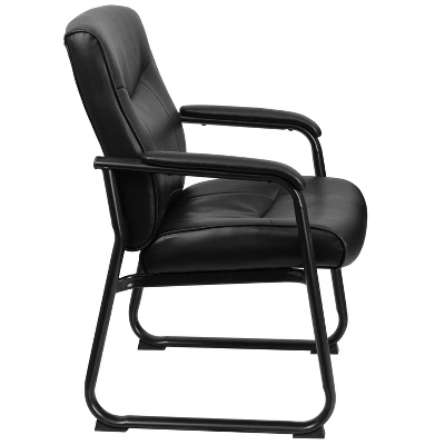 HERCULES Series 500 Lb. Capacity Big & Tall Black Leather Executive Side Chair With Sled Base - Flash Furniture 1 HERCULES Series 500 Lb. Capacity Big & Tall Black Leather Executive Side Chair With Sled Base - Flash Furniture
