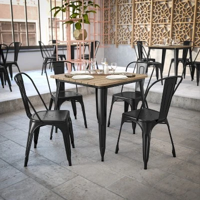 Flash Furniture Declan Commercial Grade Indoor/Outdoor Dining Table, 31.5" Square All Weather Poly Resin Top With Steel Base 3 Flash Furniture Declan Commercial Grade Indoor/Outdoor Dining Table, 31.5" Square All Weather Poly Resin Top With Steel Base - Image 3