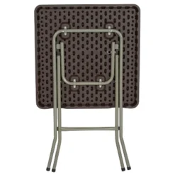 Flash Furniture 1.95-Foot Square Brown Rattan Plastic Folding Table 16 Flash Furniture 1.95-Foot Square Brown Rattan Plastic Folding Table -Furniture GUEST 38107a30 c523 4723 95f5 36e1138b1712