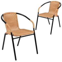 Flash Furniture 2 Pack Rattan Indoor-Outdoor Restaurant Stack Chair 26 Flash Furniture 2 Pack Rattan Indoor-Outdoor Restaurant Stack Chair -Furniture GUEST 3814aca4 5b1d 418f 9a07 a656599f33d5