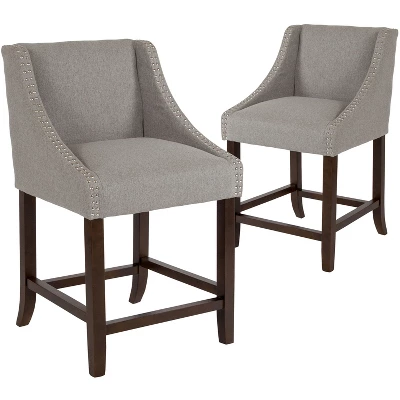 Flash Furniture Carmel Series 24" High Transitional Wood Counter Height Stool With Accent Nail Trim, Set Of 2 13 Flash Furniture Carmel Series 24" High Transitional Wood Counter Height Stool With Accent Nail Trim, Set Of 2 - Image 13