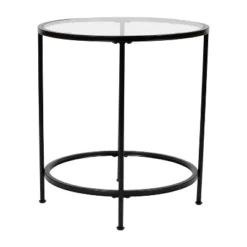 Flash Furniture Astoria Collection Round End Table - Modern Clear Glass Accent Table With Matte Black Frame 14 Flash Furniture Astoria Collection Round End Table - Modern Clear Glass Accent Table With Matte Black Frame -Furniture GUEST 383f23f3 aa89 4dfe 8817 3f808e8c55c0
