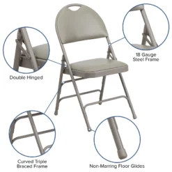 Flash Furniture 4 Pack HERCULES Series Extra Large Ultra-Premium Triple Braced Metal Folding Chair With Easy-Carry Handle 25 Flash Furniture 4 Pack HERCULES Series Extra Large Ultra-Premium Triple Braced Metal Folding Chair With Easy-Carry Handle -Furniture GUEST 38746faf f0db 4741 a90a b32fb992eaae