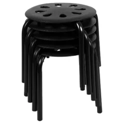 Flash Furniture Plastic Nesting Stack Stools, 11.5"Height (5 Pack) -Furniture GUEST 38ff915d de82 47e5 a5cb ff9d12dd1103