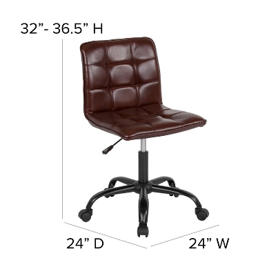 Flash Furniture Sorrento Home And Office Armless Task Office Chair With Tufted Back/Seat 7 Flash Furniture Sorrento Home And Office Armless Task Office Chair With Tufted Back/Seat - Image 7