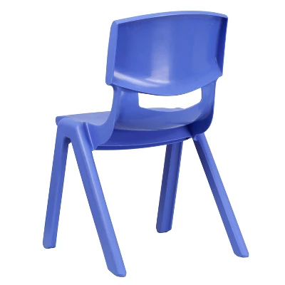 Flash Furniture 4 Pack Blue Plastic Stackable School Chair With 15.5'' Seat Height 6 Flash Furniture 4 Pack Blue Plastic Stackable School Chair With 15.5'' Seat Height - Image 6