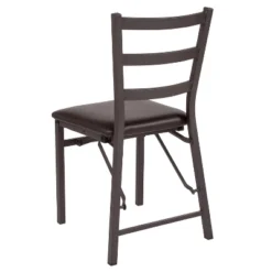 Flash Furniture HERCULES Series Brown Folding Ladder Back Metal Chair With Brown Vinyl Seat -Furniture GUEST 39f3dfd1 5711 4eaf 95fa 0406f740f32c