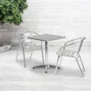 Flash Furniture Lila 23.5'' Square Aluminum Indoor-Outdoor Table Set With 2 Slat Back Chairs