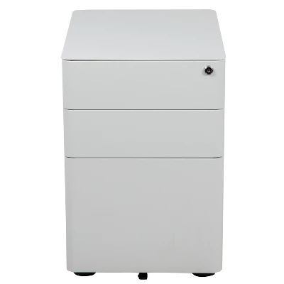 Flash Furniture Modern 3-Drawer Mobile Locking Filing Cabinet With Anti-Tilt Mechanism And Hanging Drawer For Legal & Letter Files 2 Flash Furniture Modern 3-Drawer Mobile Locking Filing Cabinet With Anti-Tilt Mechanism And Hanging Drawer For Legal & Letter Files - Image 2