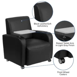 Flash Furniture LeatherSoft Guest Chair With Tablet Arm, Front Wheel Casters And Cup Holder 13 Flash Furniture LeatherSoft Guest Chair With Tablet Arm, Front Wheel Casters And Cup Holder -Furniture GUEST 3b2de55d 82a9 4fa8 8257 0e4ca978650e