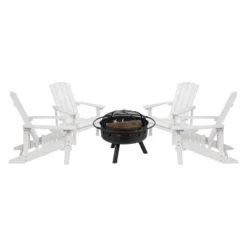 Flash Furniture 5 Piece Charlestown Poly Resin Wood Adirondack Chair Set With Fire Pit - Star And Moon Fire Pit With Mesh Cover 21 Flash Furniture 5 Piece Charlestown Poly Resin Wood Adirondack Chair Set With Fire Pit - Star And Moon Fire Pit With Mesh Cover -Furniture GUEST 3b8b9c48 3d62 45b3 87c9 4a9f523e26e5