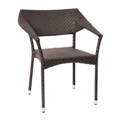 Flash Furniture Jace Commercial Grade Stacking Patio Chair, All Weather PE Rattan Wicker Patio Dining Chair -Furniture GUEST 3bfefd9a 74c8 448e a301 17eff6449aa9