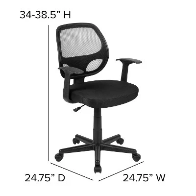 Flash Furniture Flash Fundamentals Mid-Back Mesh Swivel Ergonomic Task Office Chair With Arms 5 Flash Furniture Flash Fundamentals Mid-Back Mesh Swivel Ergonomic Task Office Chair With Arms - Image 5