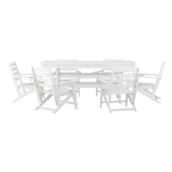Flash Furniture Tolleson Commercial 7 Piece Adirondack Dining Set With 72" Rectangle Indoor/Outdoor Recycled HDPE Table And 6 Chairs With Cupholders 33 Flash Furniture Tolleson Commercial 7 Piece Adirondack Dining Set With 72" Rectangle Indoor/Outdoor Recycled HDPE Table And 6 Chairs With Cupholders -Furniture GUEST 3c935bf6 3436 468c 9b11 14b72a77c198