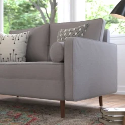 Flash Furniture Hudson Mid-Century Modern Loveseat Sofa With Tufted Upholstery & Solid Wood Legs -Furniture GUEST 3ca52589 2a60 468b 93af 8d55fe9f2fb1