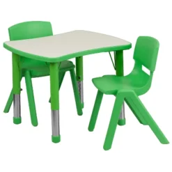 Flash Furniture 21.875"W X 26.625"L Rectangular Plastic Height Adjustable Activity Table Set With 2 Chairs 19 Flash Furniture 21.875"W X 26.625"L Rectangular Plastic Height Adjustable Activity Table Set With 2 Chairs -Furniture GUEST 3d491e6f a36c 42bc 98c6 63af20a5e208