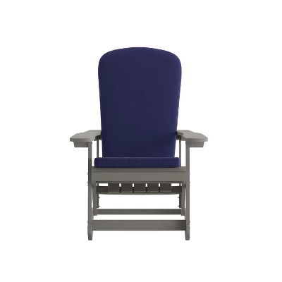 Flash Furniture Savannah Set Of 2 All-Weather Poly Resin Wood Adirondack Rocking Chairs With Cushions For Deck, Porch, And Patio 3 Flash Furniture Savannah Set Of 2 All-Weather Poly Resin Wood Adirondack Rocking Chairs With Cushions For Deck, Porch, And Patio - Image 3