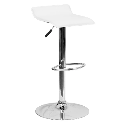 Flash Furniture Contemporary Vinyl Adjustable Height Barstool With Solid Wave Seat And Chrome Base 15 Flash Furniture Contemporary Vinyl Adjustable Height Barstool With Solid Wave Seat And Chrome Base - Image 15