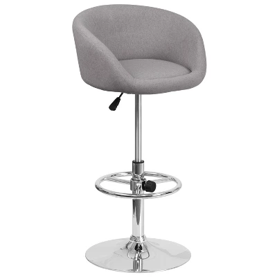 Flash Furniture Contemporary Adjustable Height Barstool With Barrel Back And Chrome Base 14 Flash Furniture Contemporary Adjustable Height Barstool With Barrel Back And Chrome Base - Image 14
