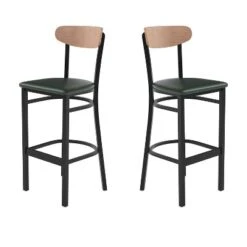Flash Furniture Wright Set Of 2 Commercial Grade Barstools With 500 LB. Capacity Steel Frame, Solid Wood Seat, And Boomerang Back 30 Flash Furniture Wright Set Of 2 Commercial Grade Barstools With 500 LB. Capacity Steel Frame, Solid Wood Seat, And Boomerang Back -Furniture GUEST 3ea2c27c ef00 49c7 862d 554ec721334e