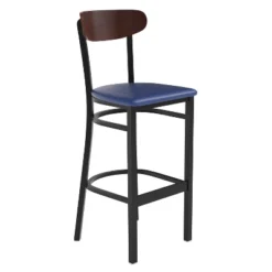 Flash Furniture Wright Commercial Grade Barstool With 500 LB. Capacity Steel Frame, Solid Wood Seat, And Boomerang Back -Furniture GUEST 3ec8ee2f 6cbe 47be 973e bd1905a7fb32