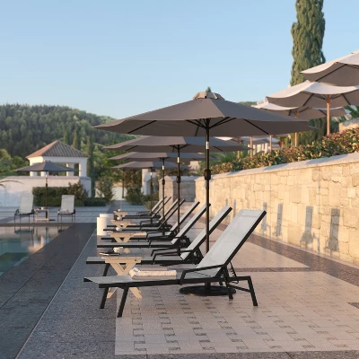 Flash Furniture Brazos Set Of 2 Adjustable Chaise Lounge Chairs With Arms, All-Weather Outdoor Five-Position Recliners 3 Flash Furniture Brazos Set Of 2 Adjustable Chaise Lounge Chairs With Arms, All-Weather Outdoor Five-Position Recliners - Image 3