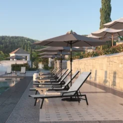 Flash Furniture Brazos Adjustable Chaise Lounge Chair With Arms, All-Weather Outdoor Five-Position Recliner -Furniture GUEST 3f64fcd5 7d2e 4bfe 91bf eaa2c86057fa