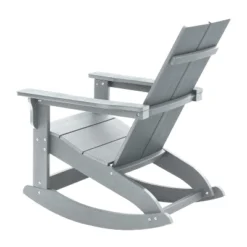 Flash Furniture Finn Modern Commercial Grade All-Weather 2-Slat Poly Resin Wood Rocking Adirondack Chair With Rust Resistant Stainless Steel Hardware -Furniture GUEST 3f99cbe7 574c 4618 8a9f 66e4901d42ef