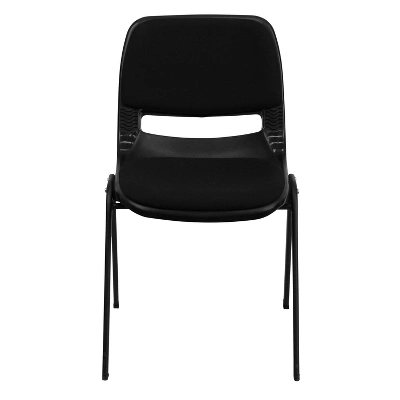 Flash Furniture HERCULES Series 880 Lb. Capacity Black Padded Ergonomic Shell Stack Chair With Black Frame 8 Flash Furniture HERCULES Series 880 Lb. Capacity Black Padded Ergonomic Shell Stack Chair With Black Frame - Image 8