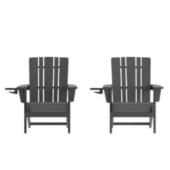 Flash Furniture Halifax Adirondack Chair With Cup Holder, Weather Resistant HDPE Adirondack Chair -Furniture GUEST 4002c7ce 64c1 4d14 ba45 04443248a54c