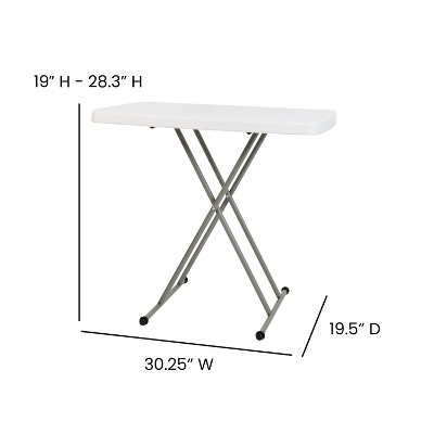 Flash Furniture Indoor/Outdoor Plastic Folding Table, Adjustable Height Commercial Grade Side Table, Laptop Table, TV Tray 8 Flash Furniture Indoor/Outdoor Plastic Folding Table, Adjustable Height Commercial Grade Side Table, Laptop Table, TV Tray - Image 8