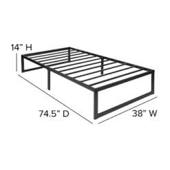 Flash Furniture 14 Inch Metal Platform Bed Frame With 12 Inch Memory Foam Pocket Spring Mattress In A Box (No Box Spring Required) -Furniture GUEST 4052aafa 83e9 4abc abb6 b3174da4ce29
