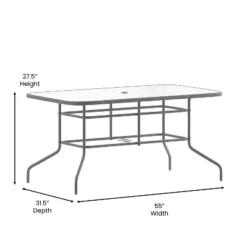 Flash Furniture Tory 31.5" X 55" Rectangular Tempered Glass Metal Table With Umbrella Hole 14 Flash Furniture Tory 31.5" X 55" Rectangular Tempered Glass Metal Table With Umbrella Hole -Furniture GUEST 416f78d6 cc06 4dda 9eb7 68bf679a85b9