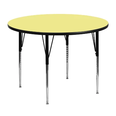 Flash Furniture 48'' Round Thermal Laminate Activity Table - Standard Height Adjustable Legs 9 Flash Furniture 48'' Round Thermal Laminate Activity Table - Standard Height Adjustable Legs - Image 9