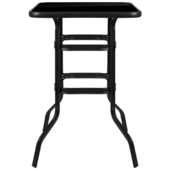 Flash Furniture Barker 27.5" Square Black Tempered Glass Bar Height Metal Patio Bar Table -Furniture GUEST 430cd0e3 6c75 4922 bd2b 5664890c3ae3