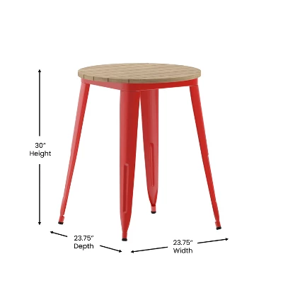 Flash Furniture Declan Commercial Grade Indoor/Outdoor Dining Table, 23.75" Round All Weather Poly Resin Top With Steel Base 5 Flash Furniture Declan Commercial Grade Indoor/Outdoor Dining Table, 23.75" Round All Weather Poly Resin Top With Steel Base - Image 5
