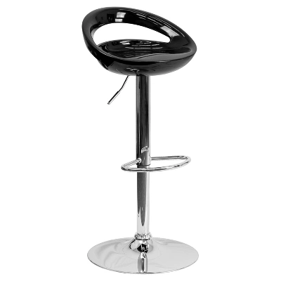 Flash Furniture Contemporary Plastic Adjustable Height Barstool With Rounded Cutout Back And Chrome Base 11 Flash Furniture Contemporary Plastic Adjustable Height Barstool With Rounded Cutout Back And Chrome Base - Image 11