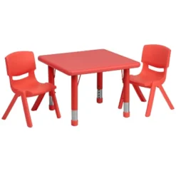 Flash Furniture 24" Square Plastic Height Adjustable Activity Table Set With 2 Chairs 22 Flash Furniture 24" Square Plastic Height Adjustable Activity Table Set With 2 Chairs -Furniture GUEST 44190d74 5583 4b7c ba5b 8ebf787a975e