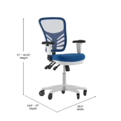 Flash Furniture Nicholas Mid-Back Multifunction Executive Swivel Ergonomic Office Chair With Adjustable Arms And Transparent Roller Wheels 23 Flash Furniture Nicholas Mid-Back Multifunction Executive Swivel Ergonomic Office Chair With Adjustable Arms And Transparent Roller Wheels -Furniture GUEST 44d00599 6948 480d 926e ebf1f5e3471f