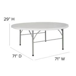 Flash Furniture 6-Foot Round Bi-Fold Granite White Plastic Banquet And Event Folding Table With Carrying Handle 10 Flash Furniture 6-Foot Round Bi-Fold Granite White Plastic Banquet And Event Folding Table With Carrying Handle -Furniture GUEST 44eb6887 29e0 4ea1 aec0 26f72682e036