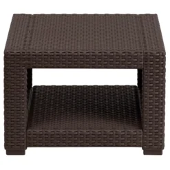 Flash Furniture Chocolate Brown Faux Rattan End Table -Furniture GUEST 45e07559 30ee 4d28 a26a e4be746b66b0