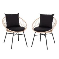 Flash Furniture Devon Set Of 2 Indoor/Outdoor Modern Papasan Style Rattan Rope Patio Chairs, PE Rattan With Cushions 21 Flash Furniture Devon Set Of 2 Indoor/Outdoor Modern Papasan Style Rattan Rope Patio Chairs, PE Rattan With Cushions -Furniture GUEST 461b1362 cc98 4a7c 929c 00b188578e3e