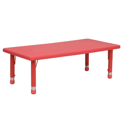Flash Furniture 24"W X 48"L Rectangular Plastic Height Adjustable Activity Table 11 Flash Furniture 24"W X 48"L Rectangular Plastic Height Adjustable Activity Table - Image 11