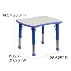 Flash Furniture 21.875"W X 26.625"L Rectangular Plastic Height Adjustable Activity Table -Furniture GUEST 46c6a5ce 072d 42e5 817d 427bf2993bc0